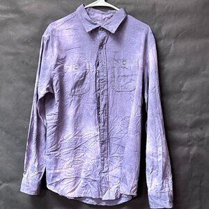 Ecko Shirt Tie Dye Size Large Cotton Dress Long Sleeve Metallic  Lavender PUrple